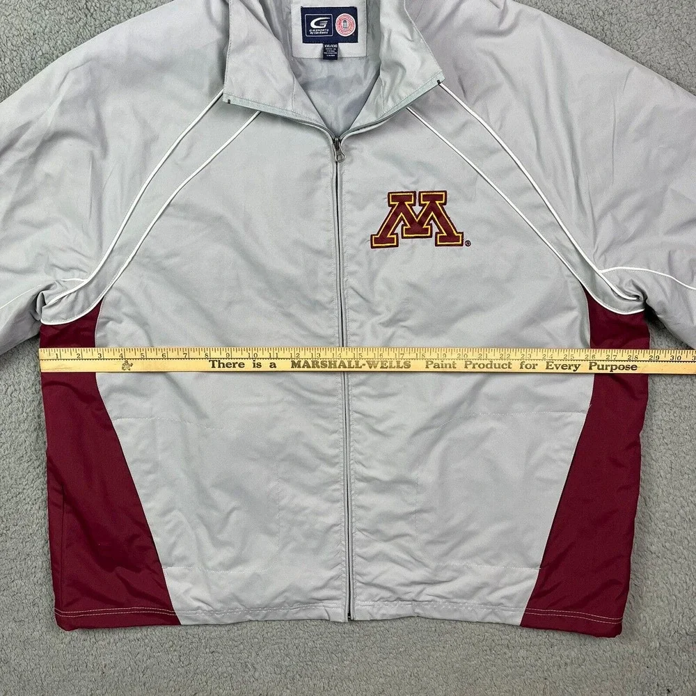 Minnesota Golden Gophers Lightweight Jacket Zipper College Coat G-III Size XXL‎